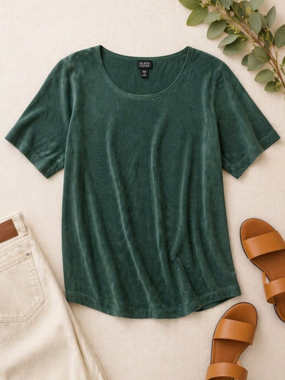 Vintage Softwear Mark Singer Green Minimalist Top USA Made